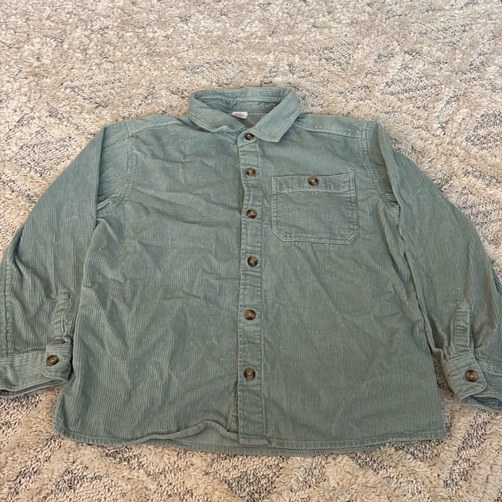 Wonder Nation large husky (10-12) Boys Long Sleeve Shacket- milieu green